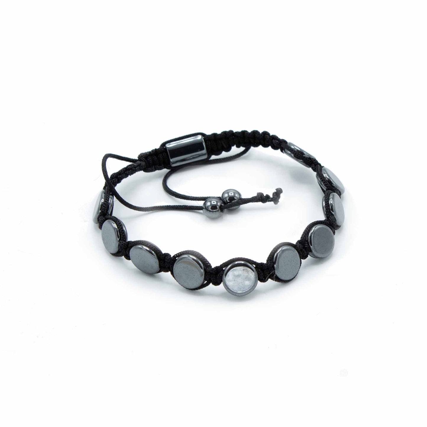 Bracelet Magnétique Shamballa Hématite - Cercles Plats