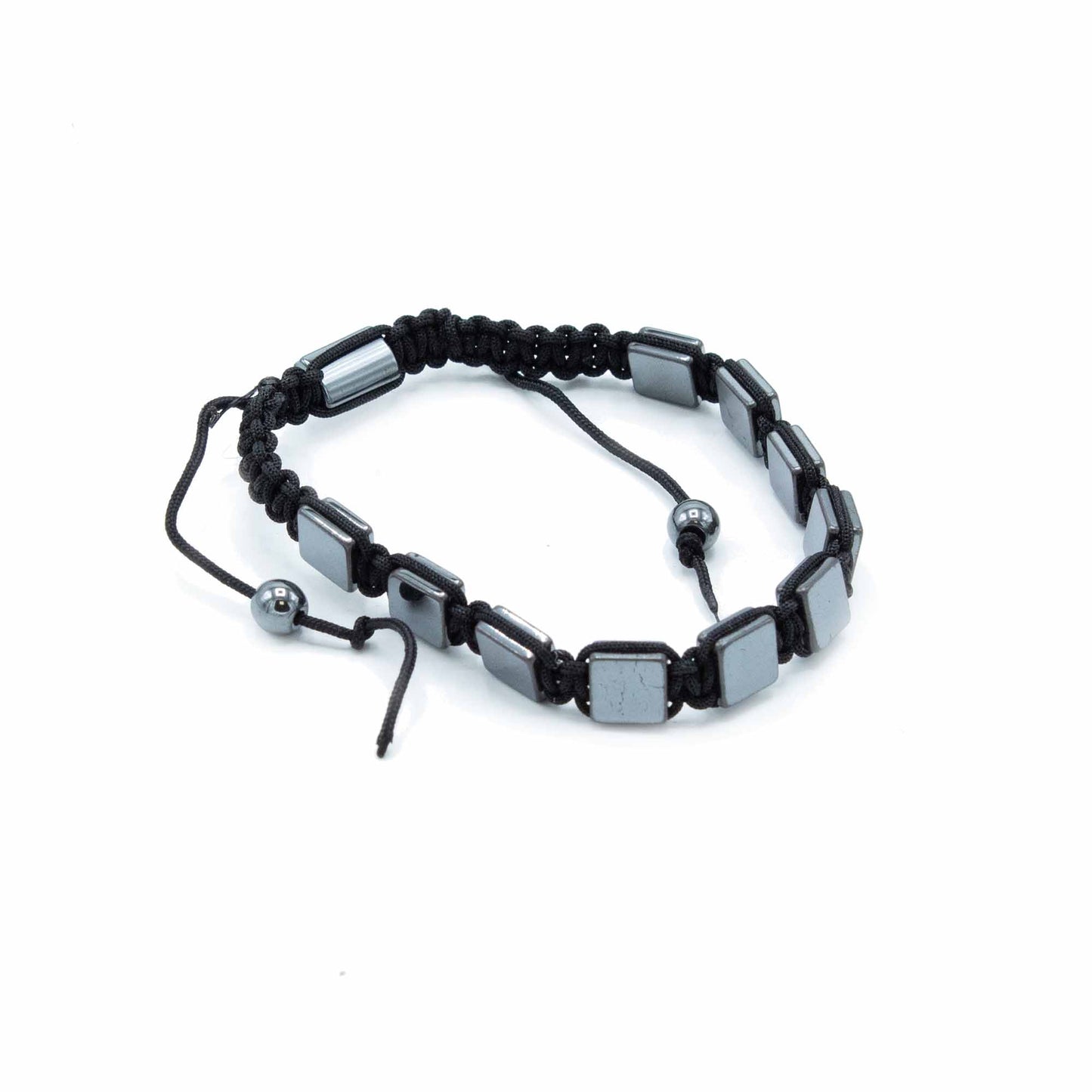 Hematite Shamballa Magnetic Bracelet - Flat cubes