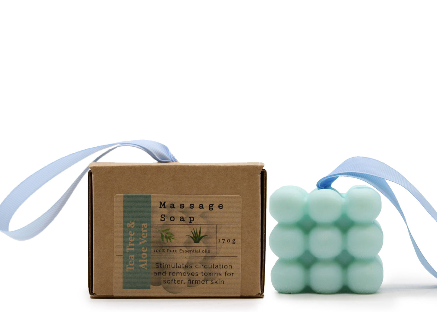 Individual massage soap in box - Tea tree and aloe vera