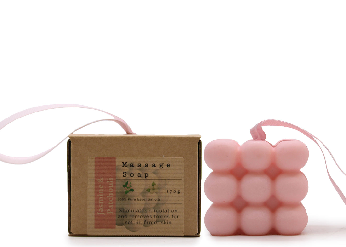 Individual massage soap in box - Jazmin and patch