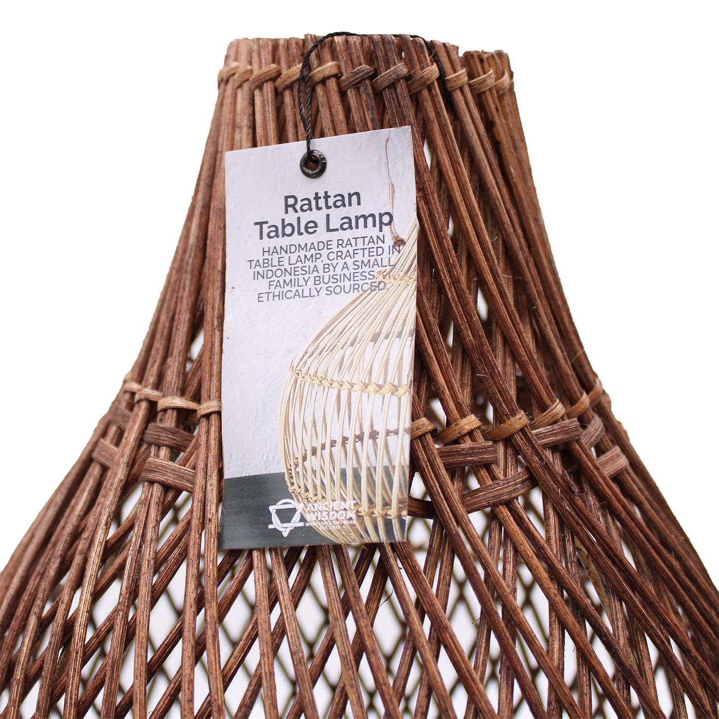 Rattan Table Lamp - Dark Brown