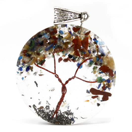 Collier Orgonite - Arbre Améthyste Rond