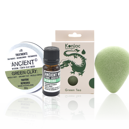 Éponge Konjac Verte, Arcilla et Aceite Essentielle