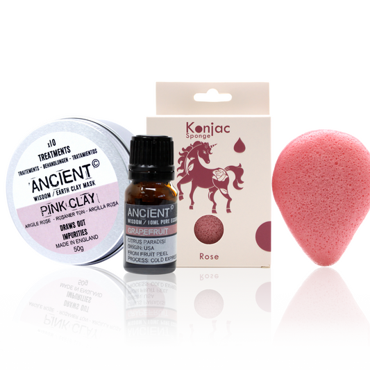 Éponge Konjac Rose, Arcilla et Aceite Essentielle