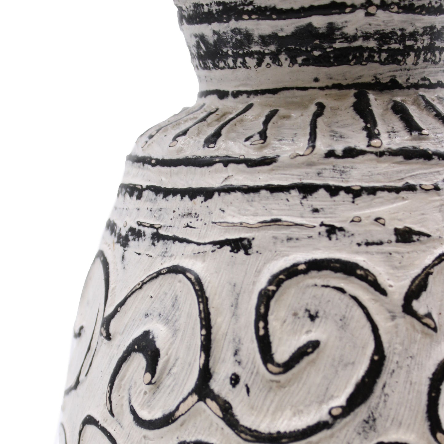 Ceramic Jar with Motif of Whirlwinds - Crema