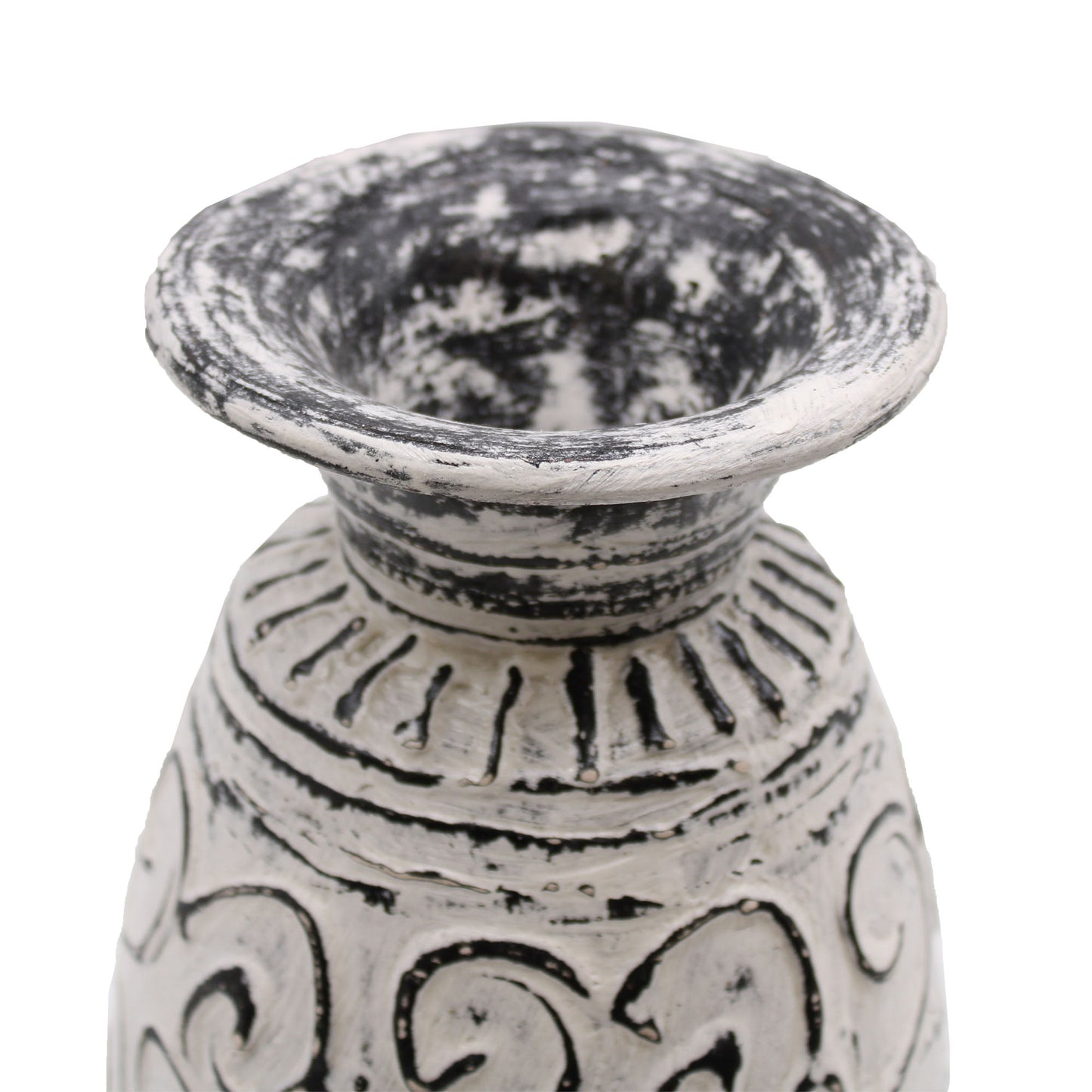 Ceramic Jar with Motif of Whirlwinds - Crema