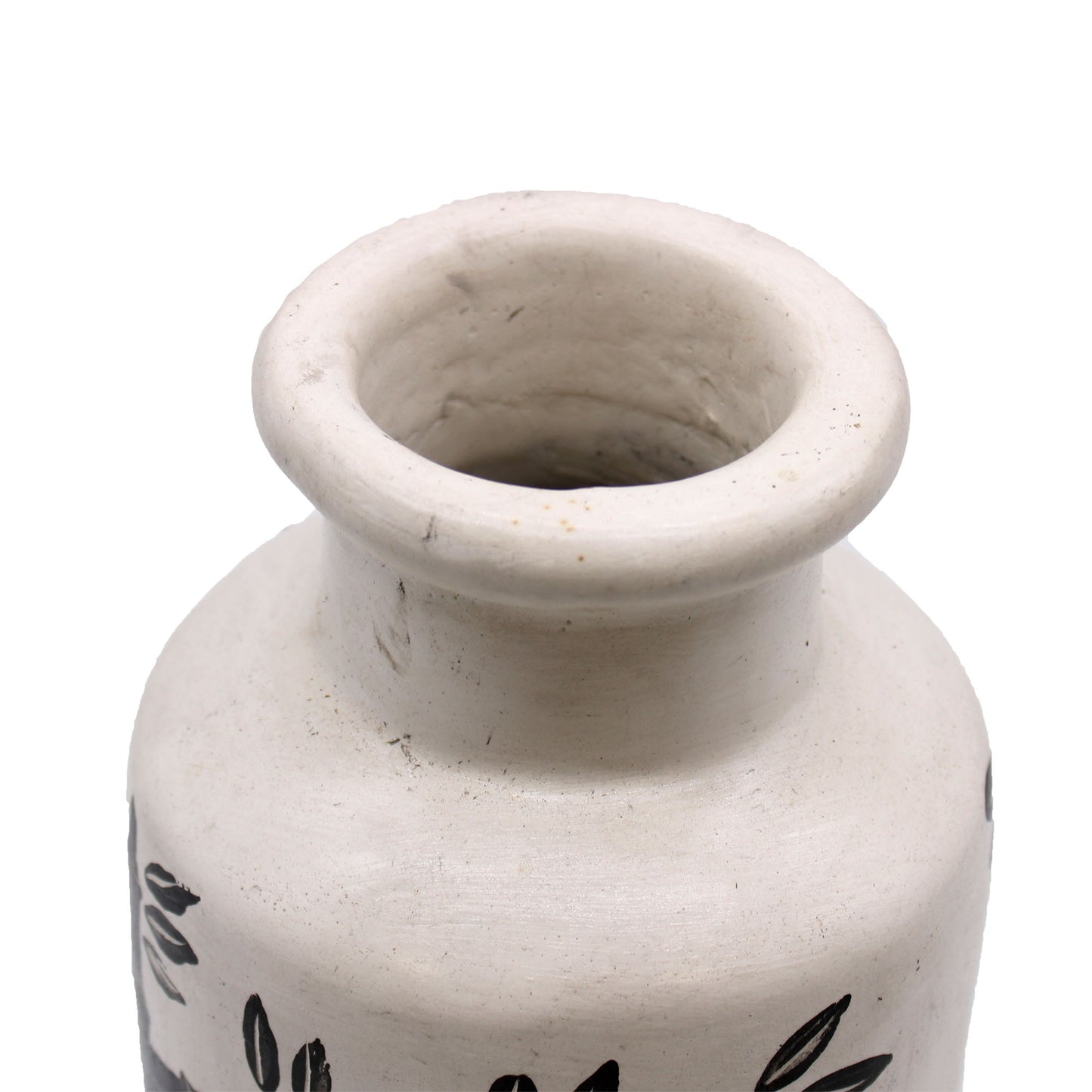 Retro Ceramic Jar with Bamboo Motif - Natural