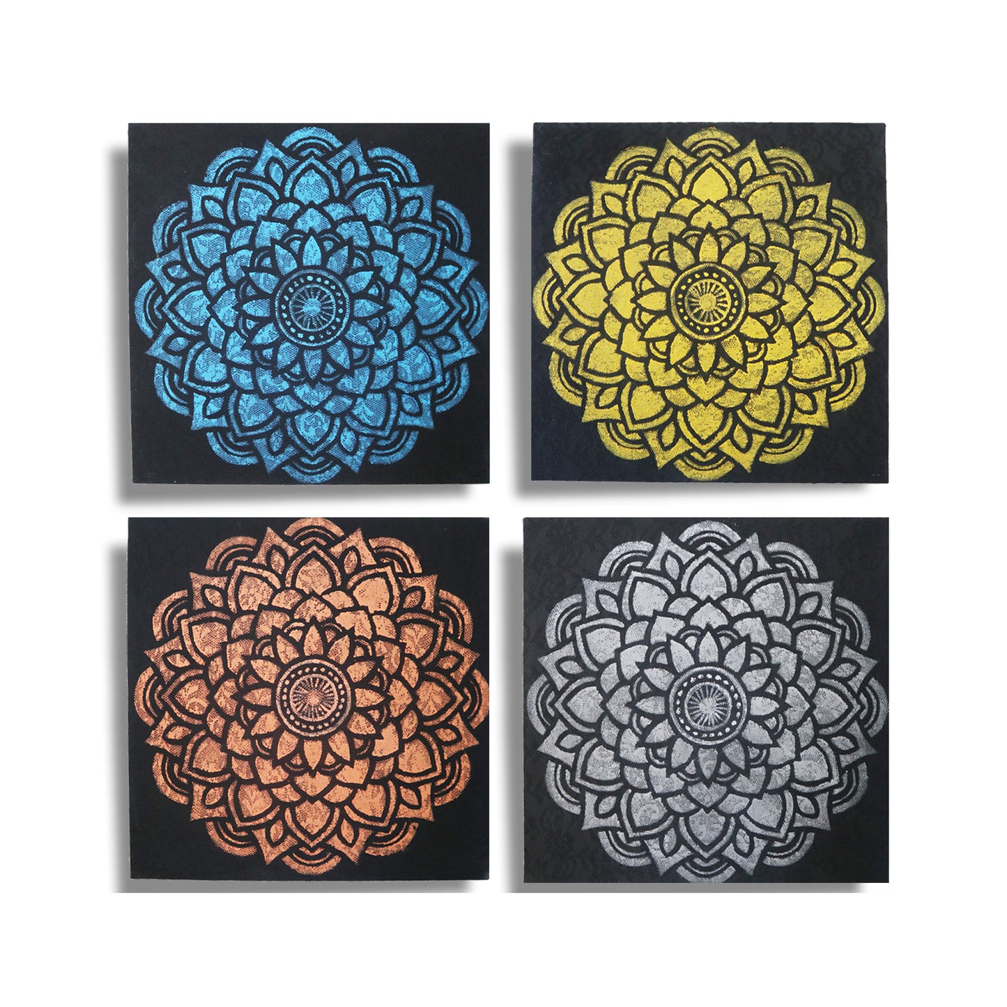 Set of 4 Mandala Brocade Details 30x30cm