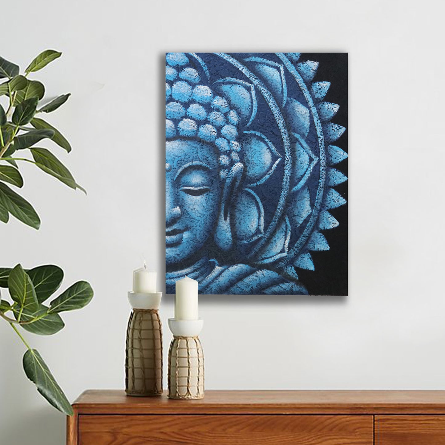 Mandala Medium Blue Buddha 60x80cm