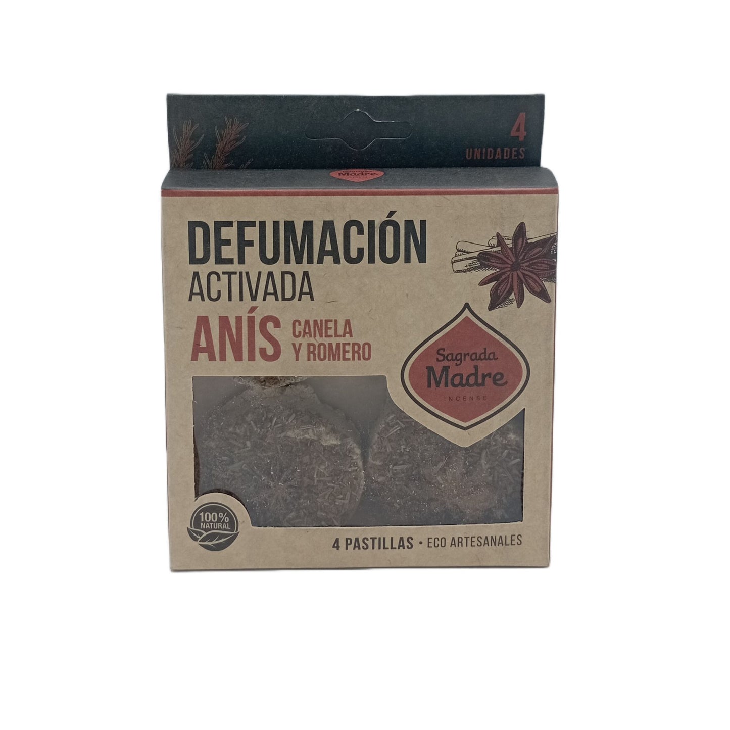 Pastillas d'encens en résine X 4 Anis, Cannelle et Romero