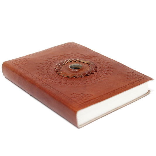 Tiger eye leather notebook (7x5")