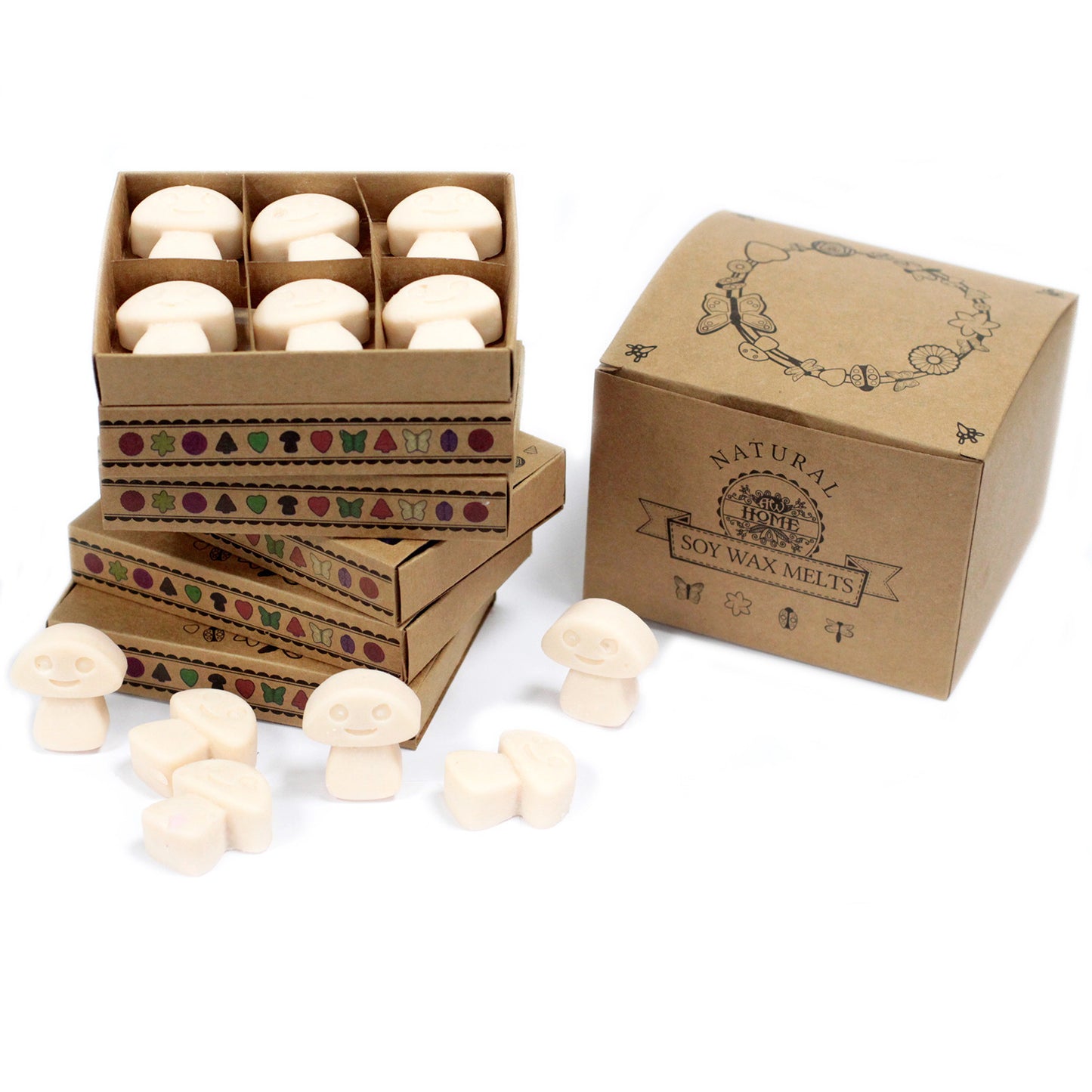 Box of 6 soy waxes - nutmeg and vanilla