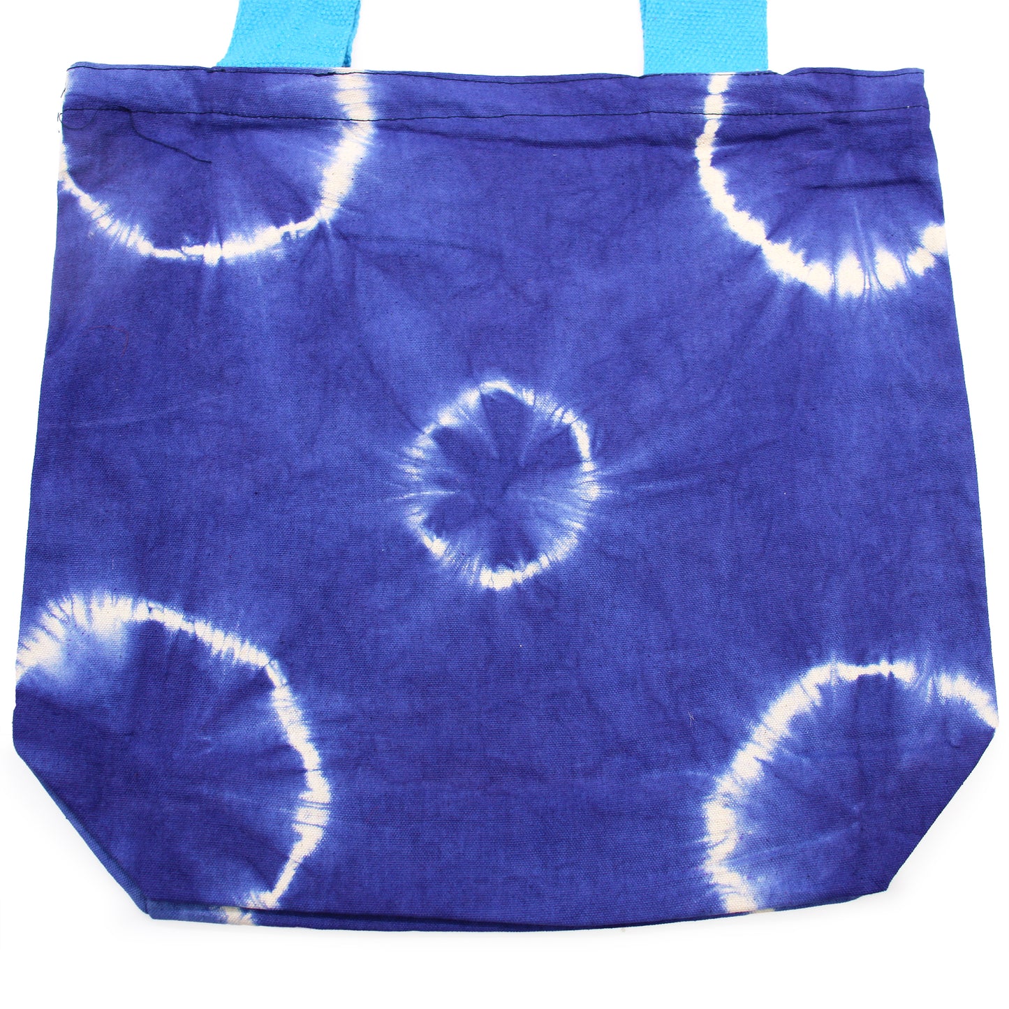 Natural Cotton Bag with "Tie Dye" Design (220g) - 38x42x12cm - Blue Anillos - Blue Wing