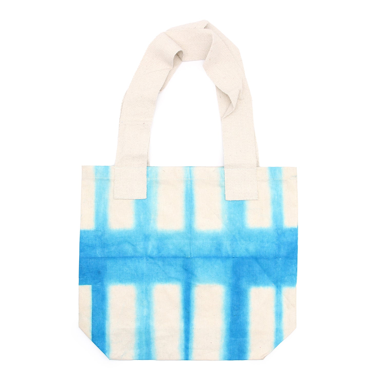 Sachet en coton naturel motif "Tie Dye" (220g) - 38x42x12cm - Rectangles Célestes - Aile Naturelle