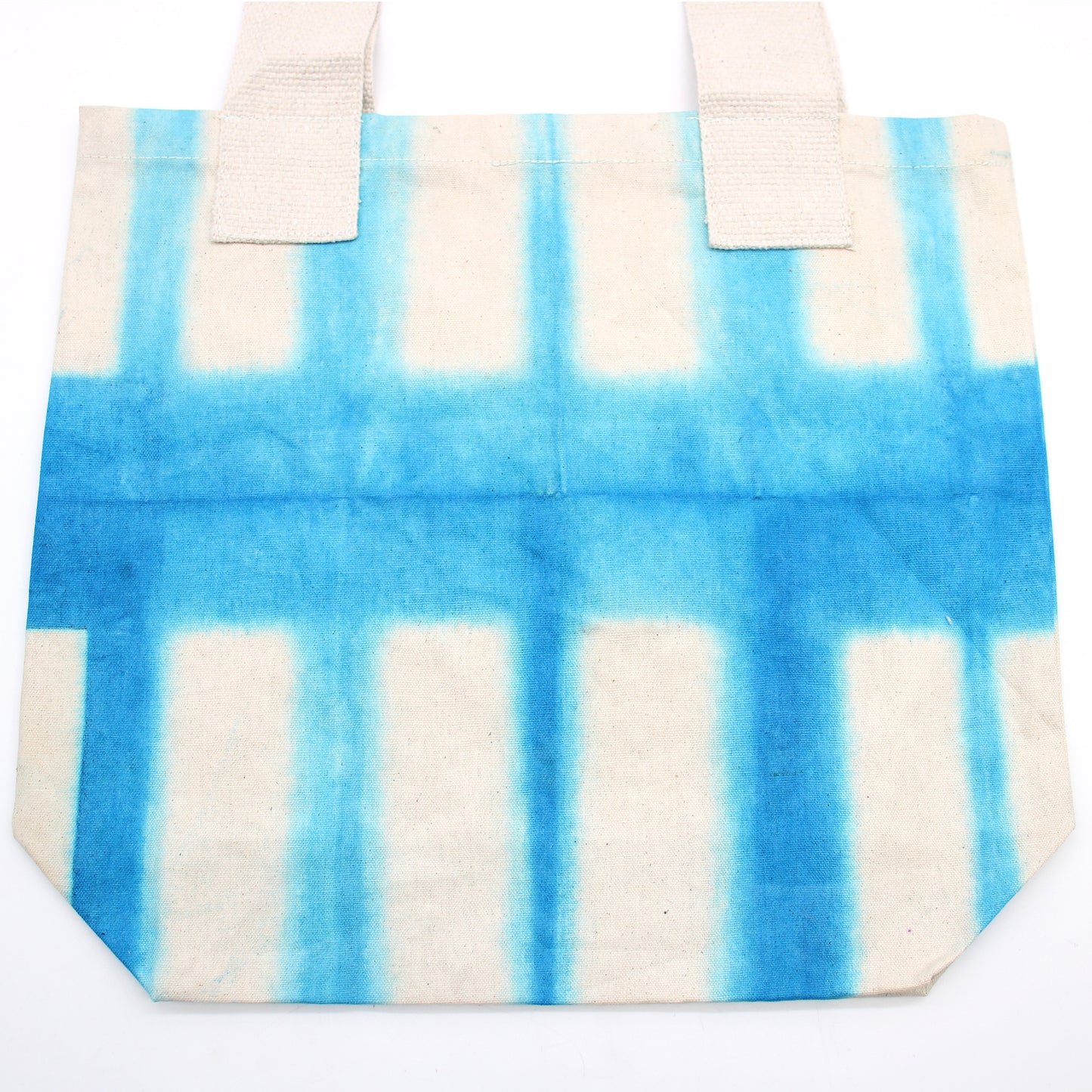 Sachet en coton naturel motif "Tie Dye" (220g) - 38x42x12cm - Rectangles Célestes - Aile Naturelle