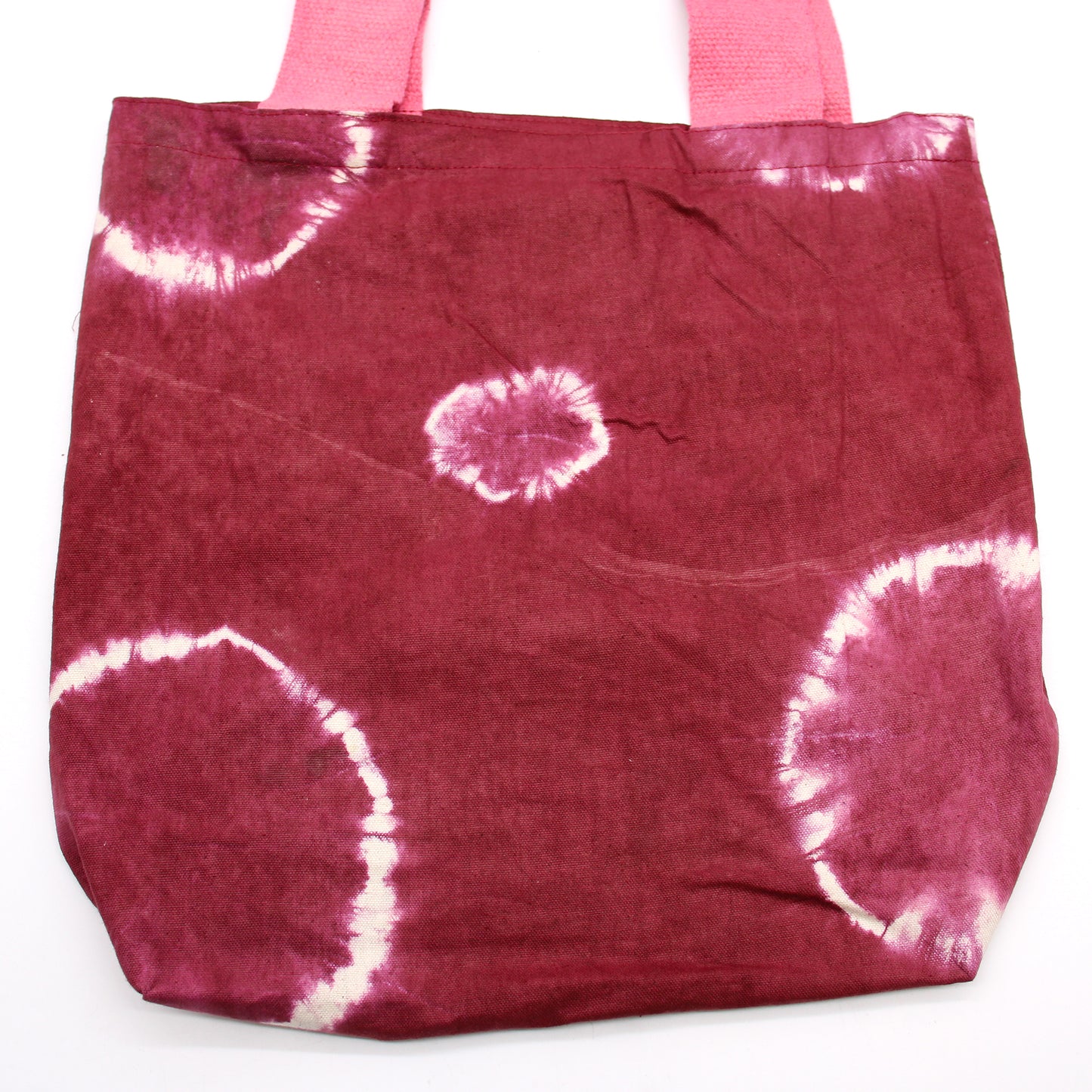 Sac en coton naturel motif "Tie Dye" (220g) - 38x42x12cm - Anillos Granate - Anse Rose