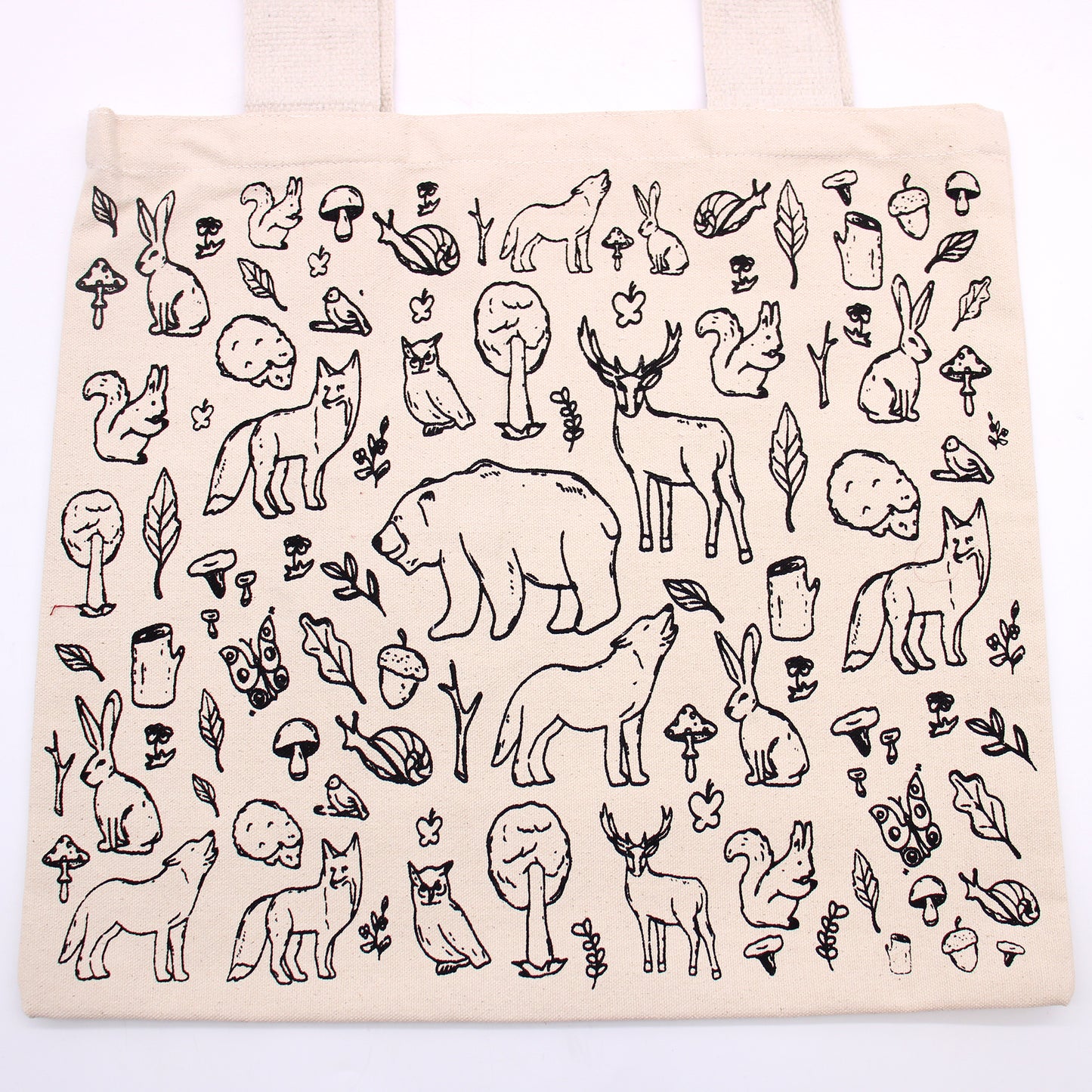 Grands Sacs Shopping en Coton - 38x42cm - Faune - 280g