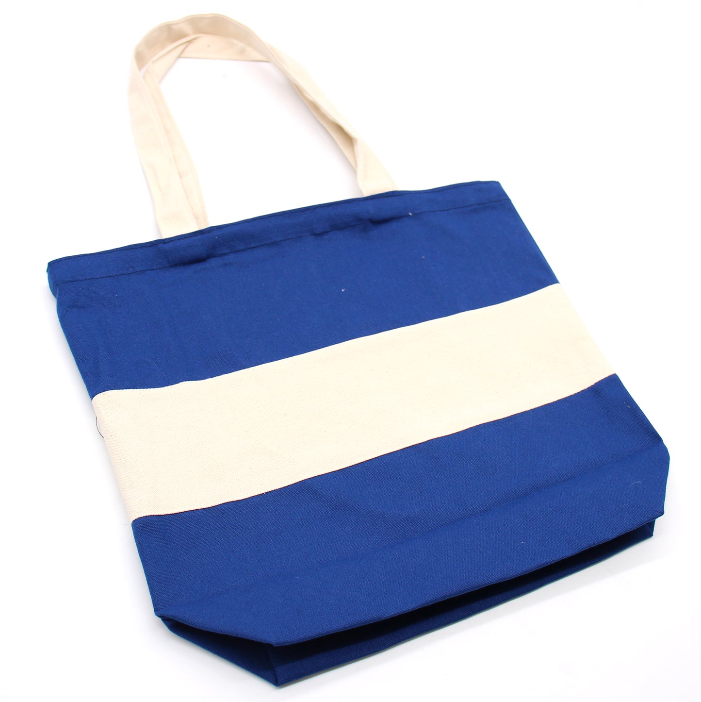 Sacs en coton Dos Tonos - 38x42x12cm - Naturel et Bleu - 280g