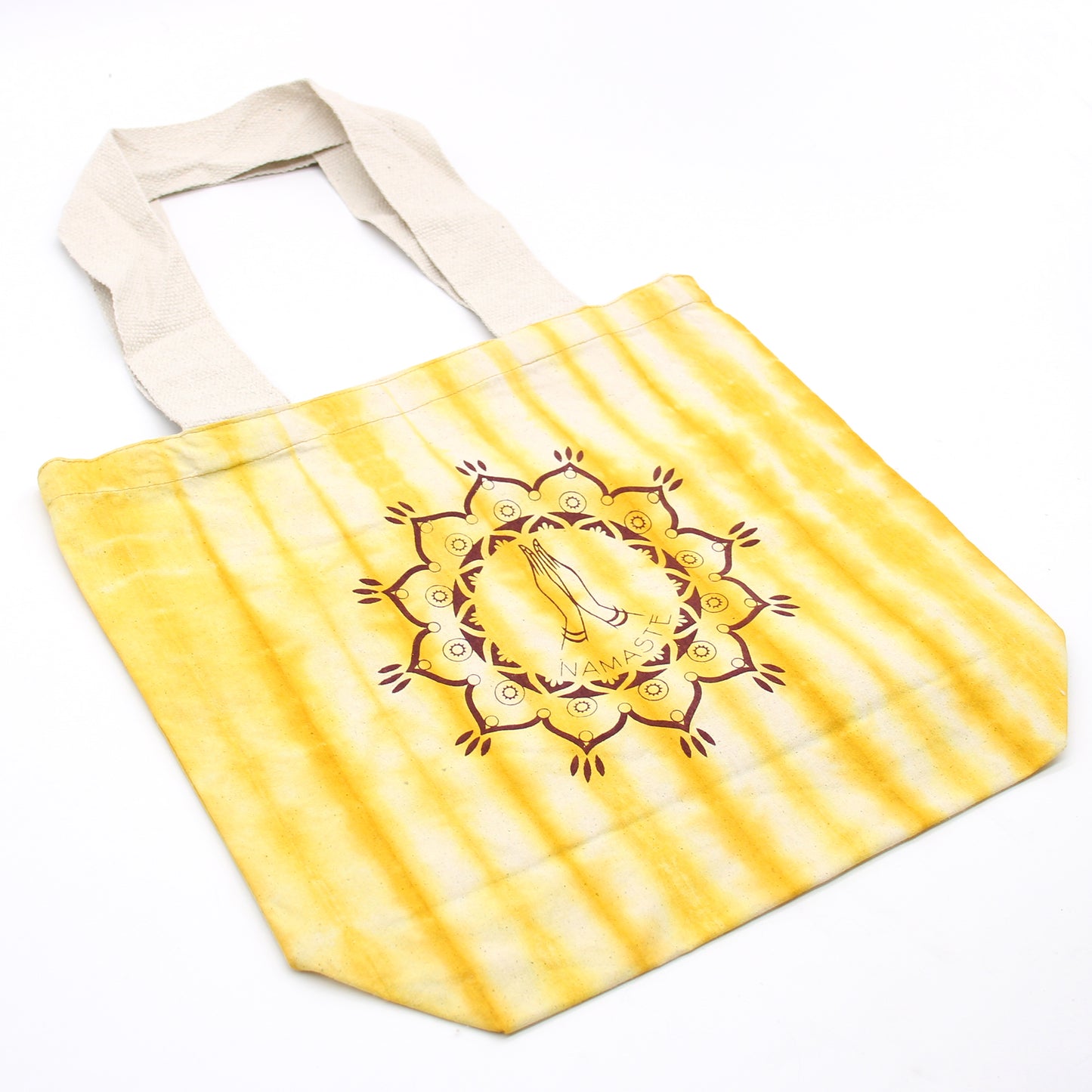 Bolsas de Algodón "Tie Dye" (170g) - 38x42x12cm -  Namaste Hands - Yellow - Asa Natural