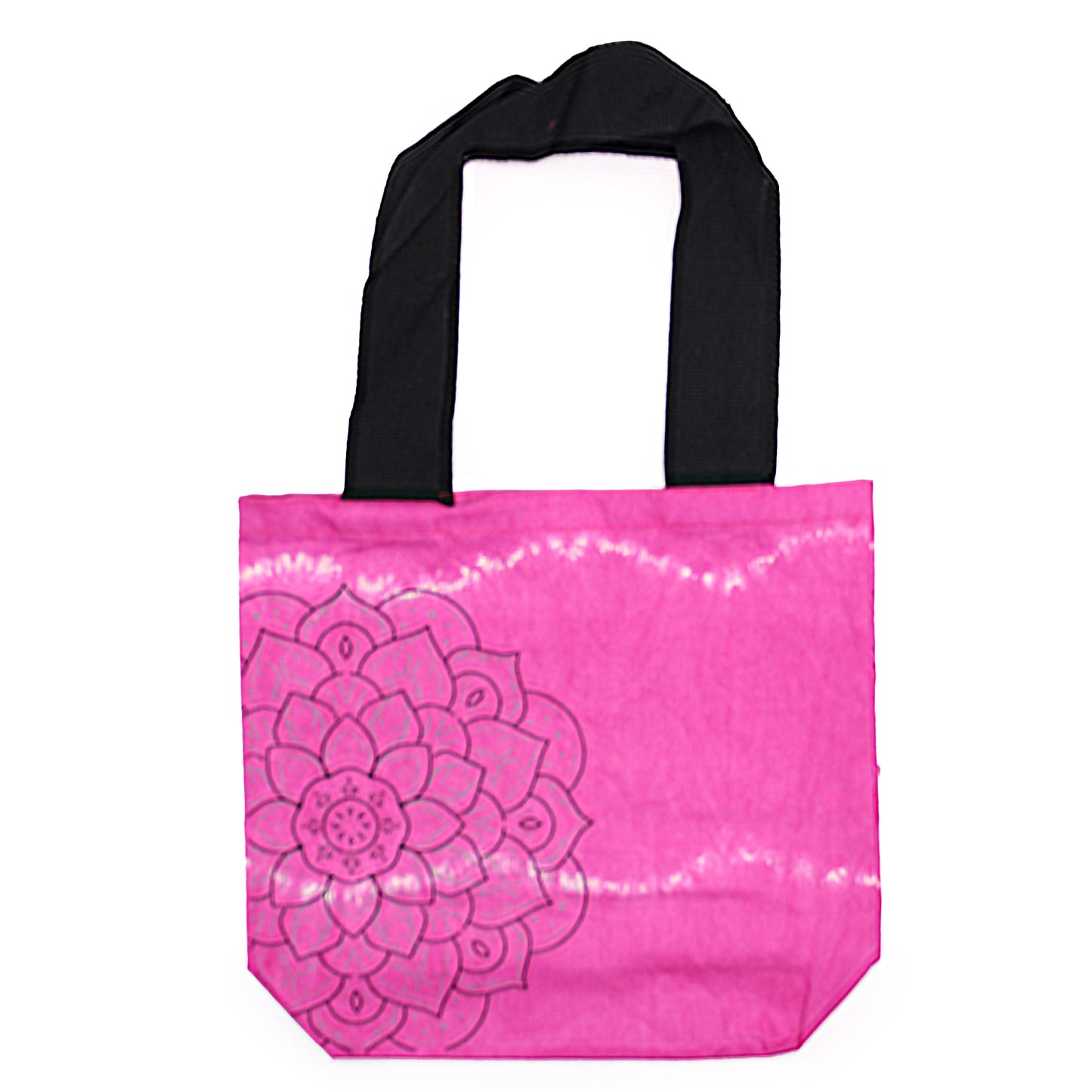 Sacs en coton "Tie Dye" (170g) - 38x42x12cm - Mandala - Magenta - Aile noire