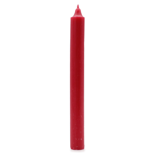 Bulk Solid Color Dinner Candles - Rustic Red - Pack of 10