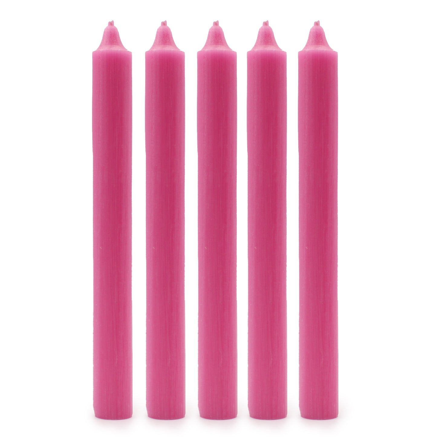 Bougies en vrac de couleur unie - Rose foncé rustique - Paquet de 10