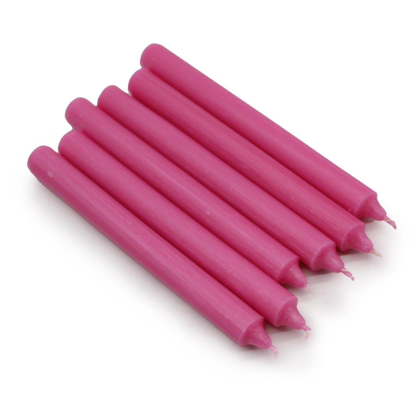 Bougies en vrac de couleur unie - Rose foncé rustique - Paquet de 10