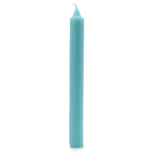 Bougies en vrac de couleur unie - Aqua rustique - Paquet de 10