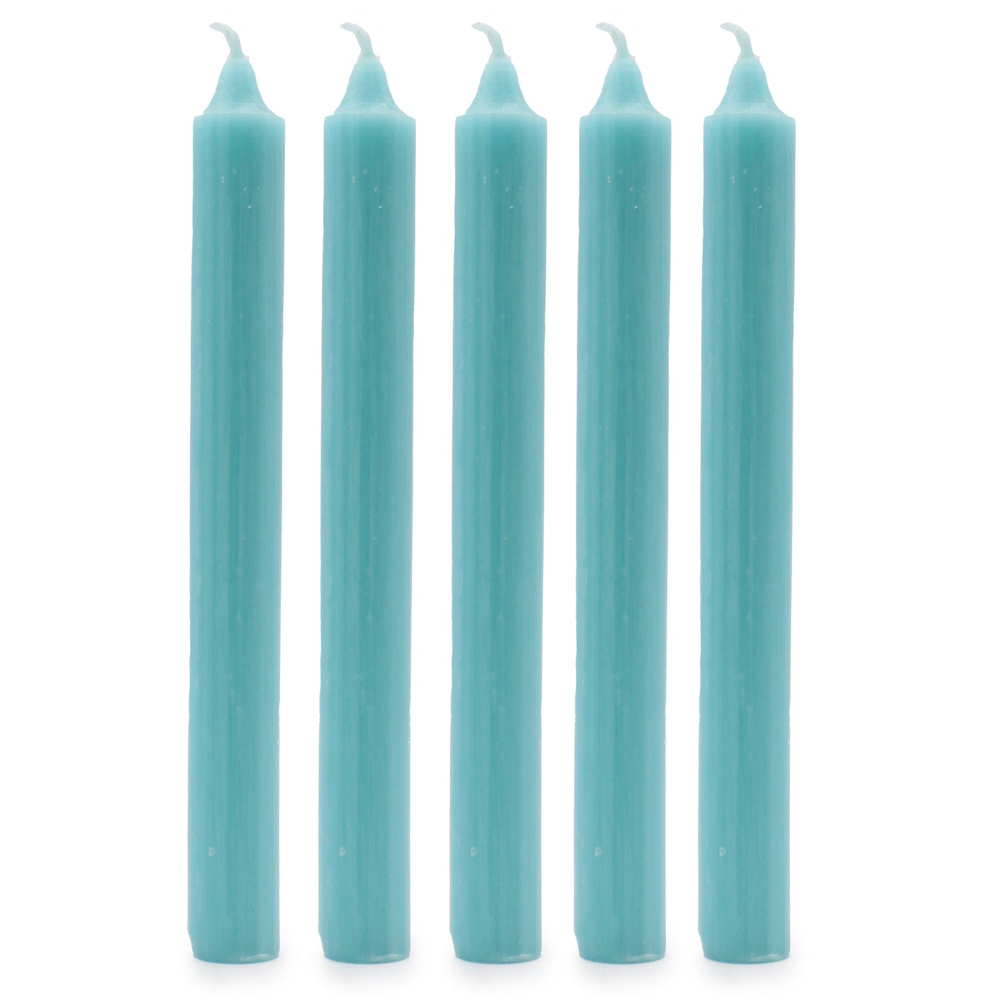 Bougies en vrac de couleur unie - Aqua rustique - Paquet de 10