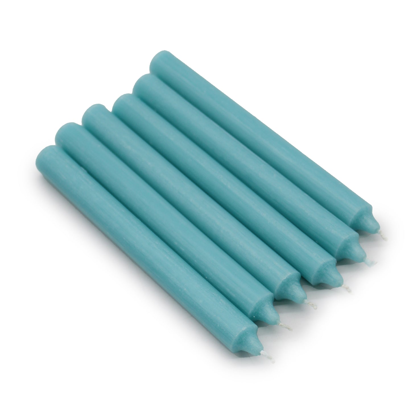 Bougies en vrac de couleur unie - Aqua rustique - Paquet de 10