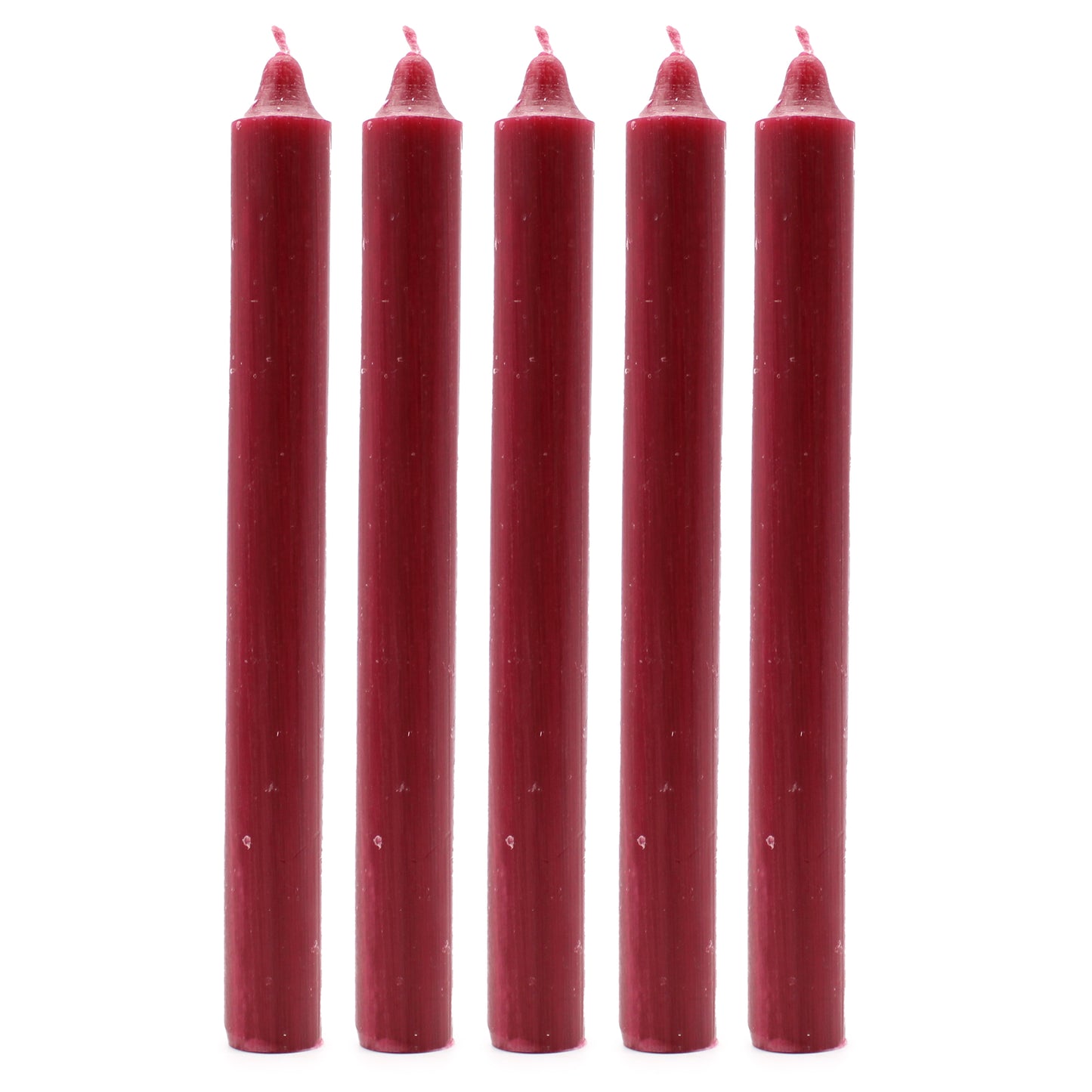 Solid Color Bulk Candles - Rustic Burgundy - Pack of 10