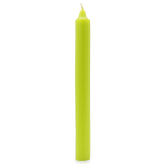 Solid Color Bulk Candles - Rustic Lime Green - Pack of 10