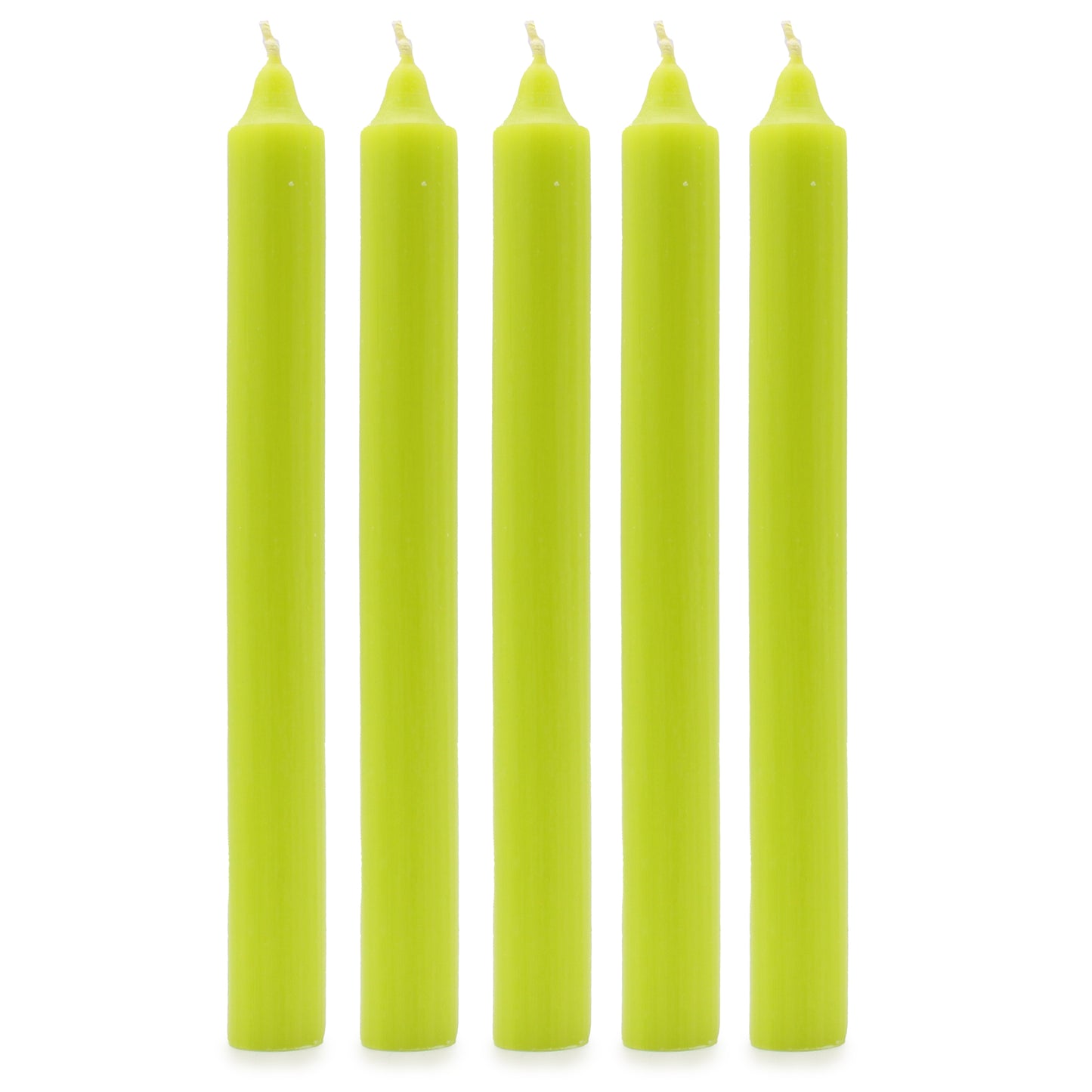 Solid Color Bulk Candles - Rustic Lime Green - Pack of 10