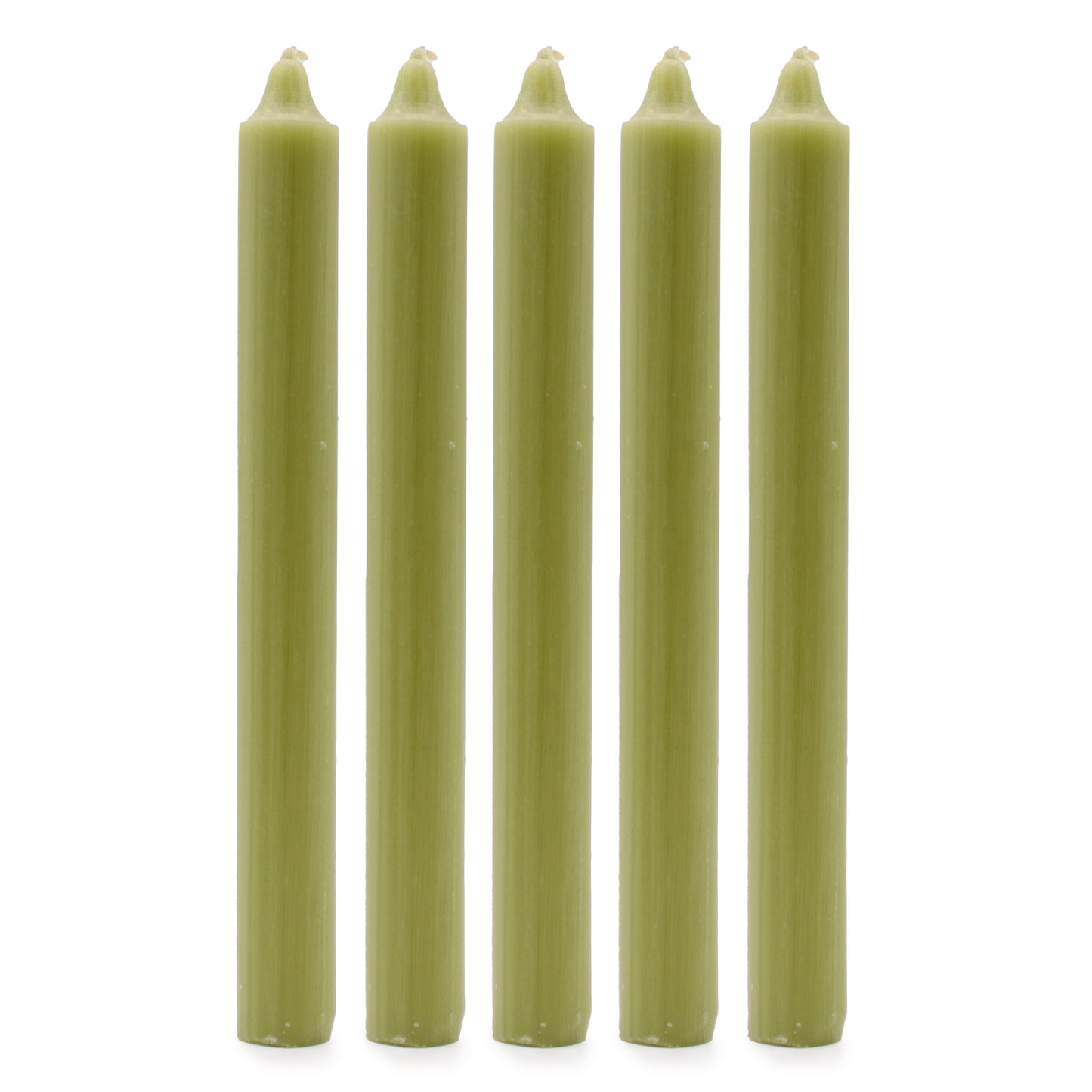 Bougies en vrac de couleur unie - Olive rustique - Paquet de 10