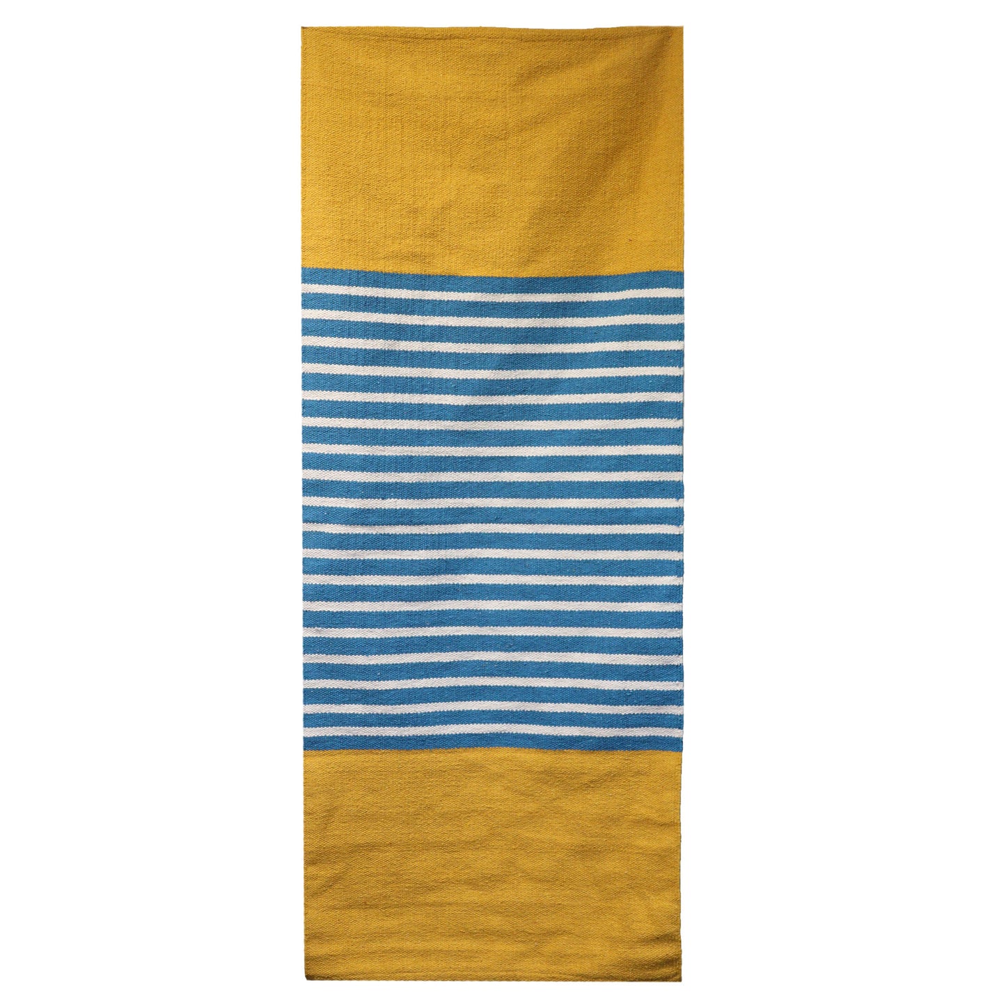 Tapis Indien en Coton - 70x170cm - Jaune/Bleu