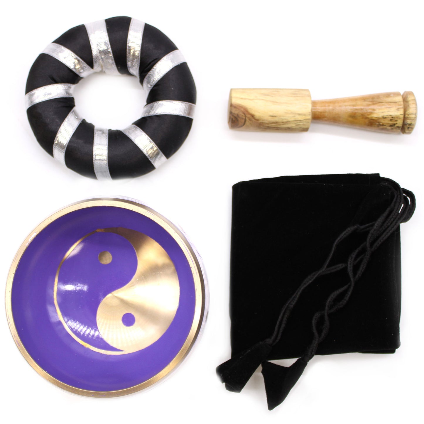 Tibetan Cuenco Game - Yin &amp; Yang - White/Morado 10.7 cm