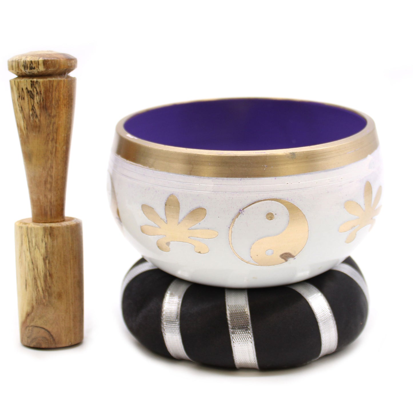 Tibetan Cuenco Game - Yin &amp; Yang - White/Morado 10.7 cm