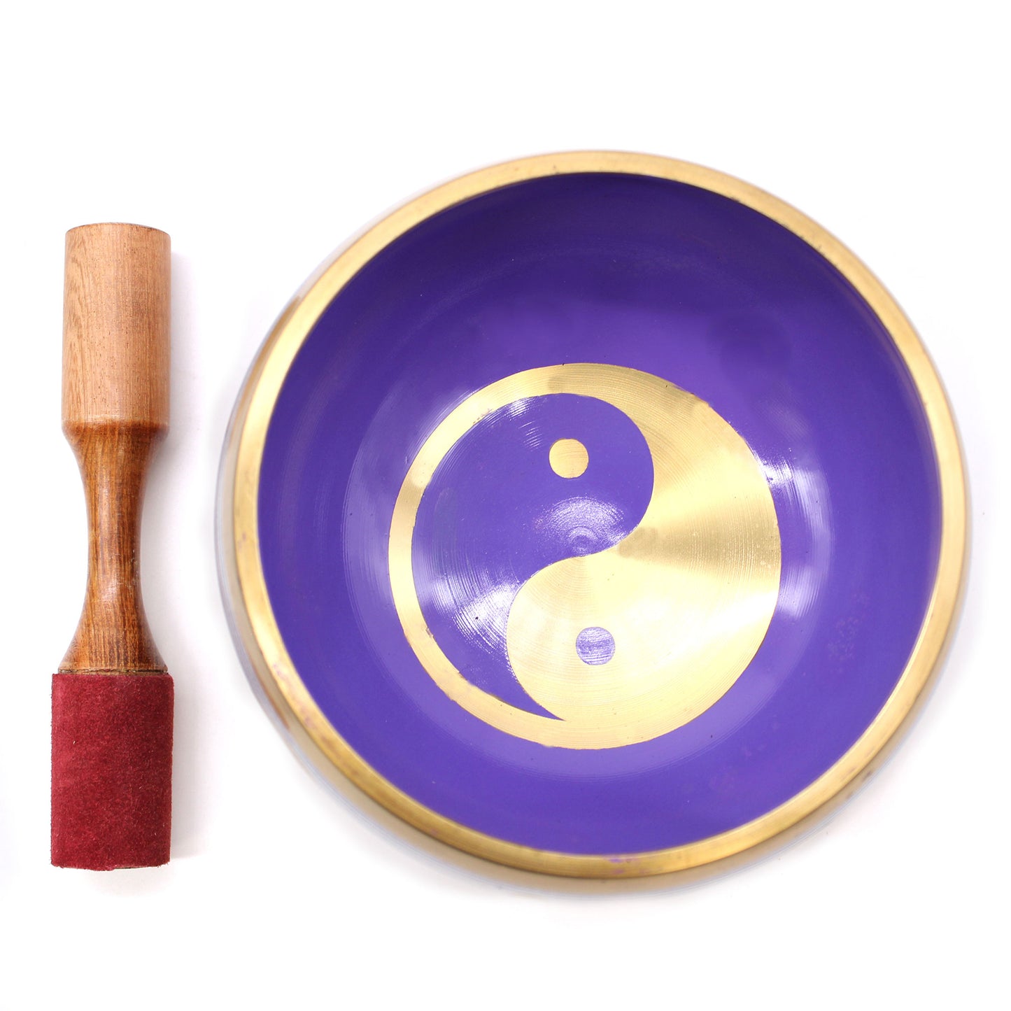 Juego de Cuencos Tibetano Lrg - Yin &amp; Yang - White/Morado 14cm