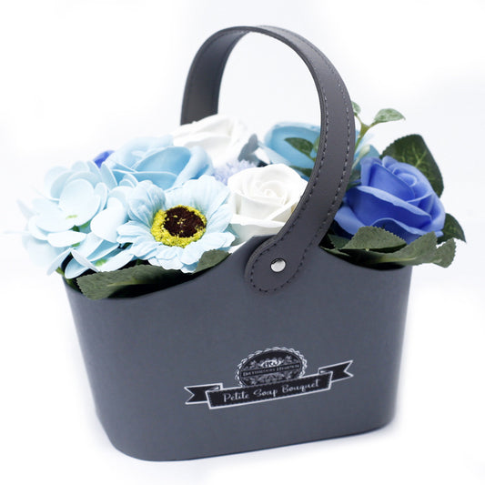 Panier Bouquet Petite - Bleus apaisants