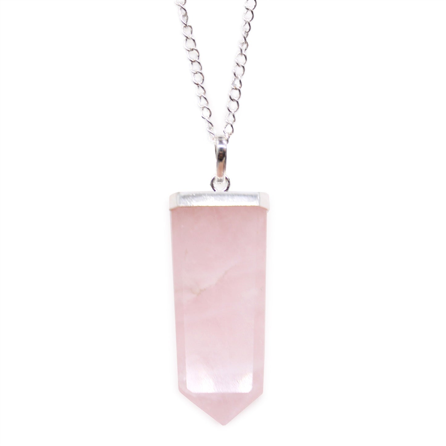 Collier Plat de Pierres Précieuses - Cuarzo Rose