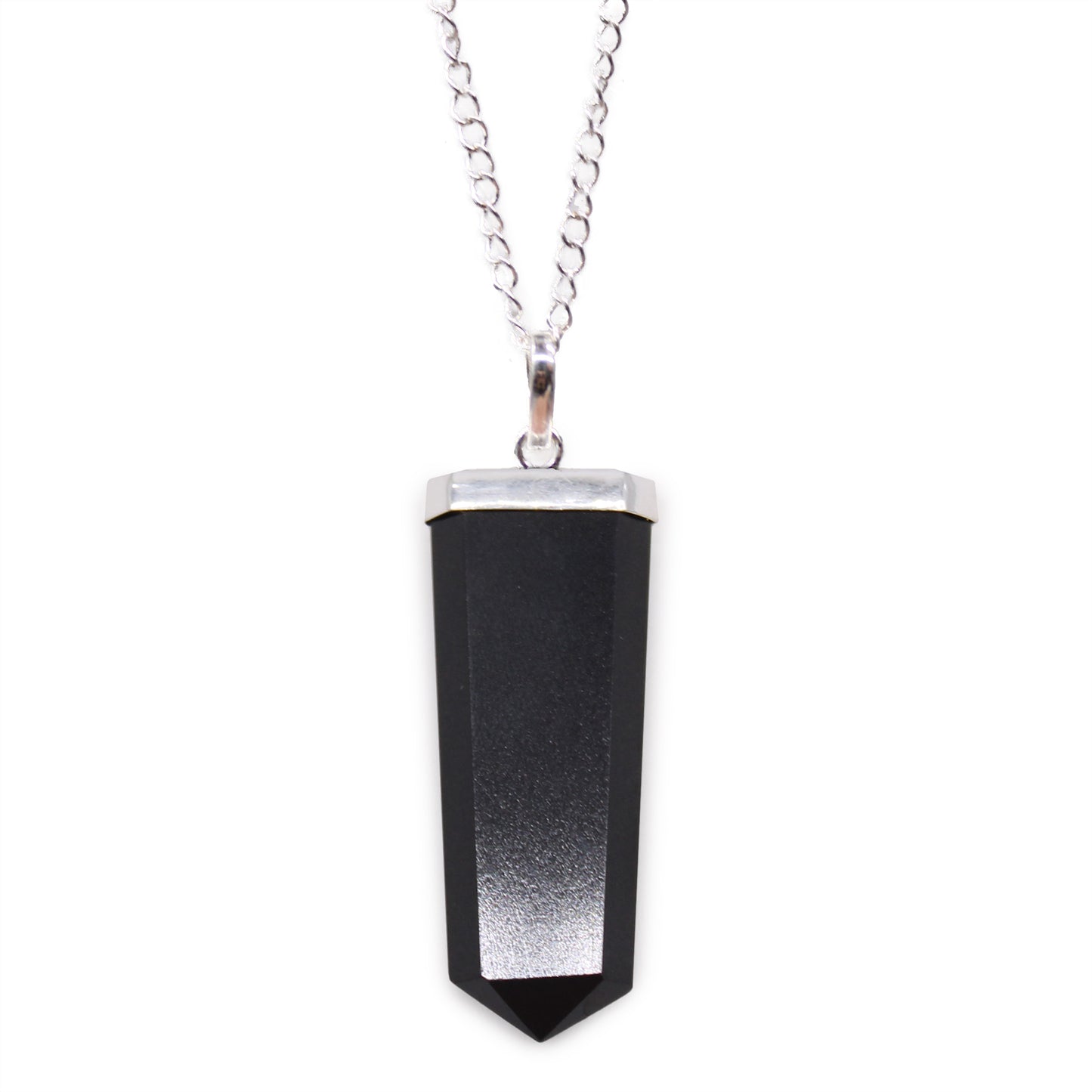 Collier Plat Piedra Preciosa - Agate Noire