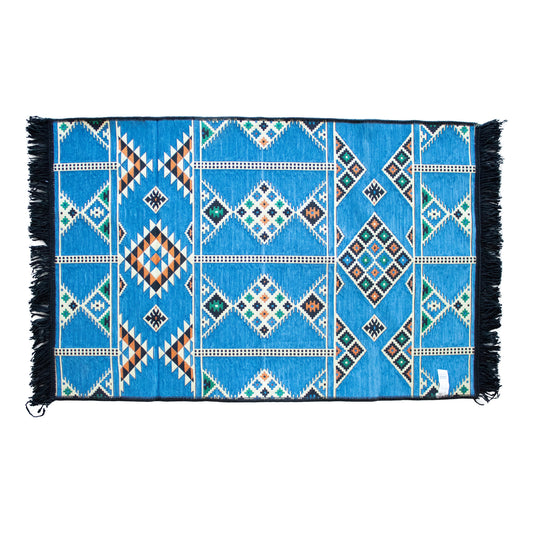 Tapis Kilim 125x80 cm - Bleu ciel