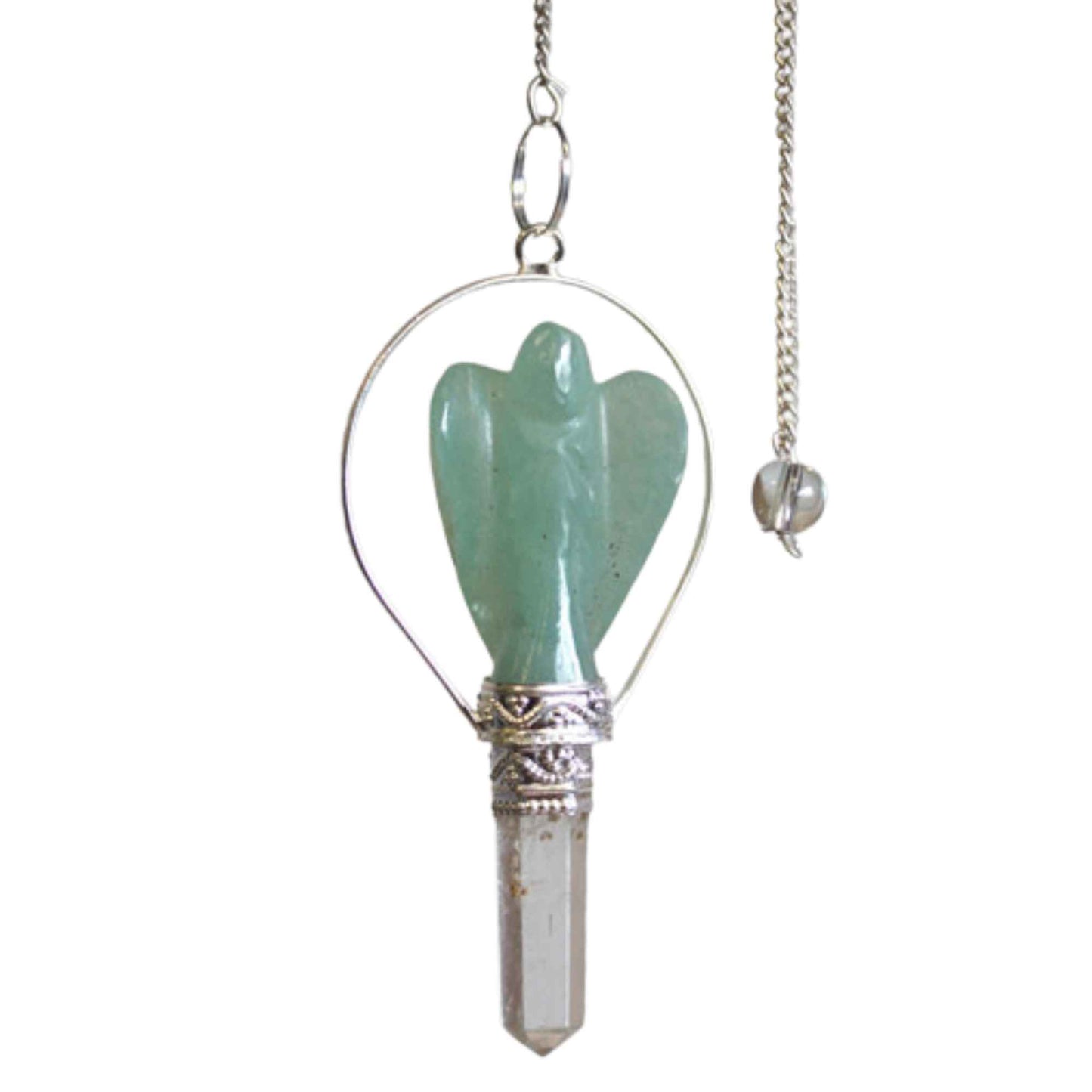 Pendule ange aventurine verte