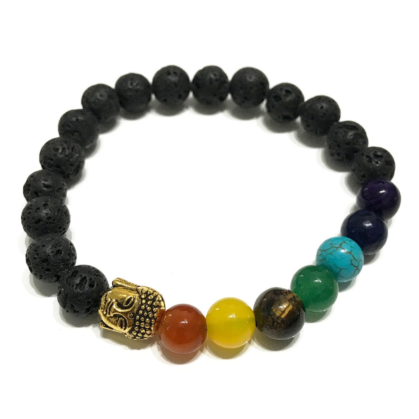 Bracelet Pierre de Lave - Bouddha - Chakra