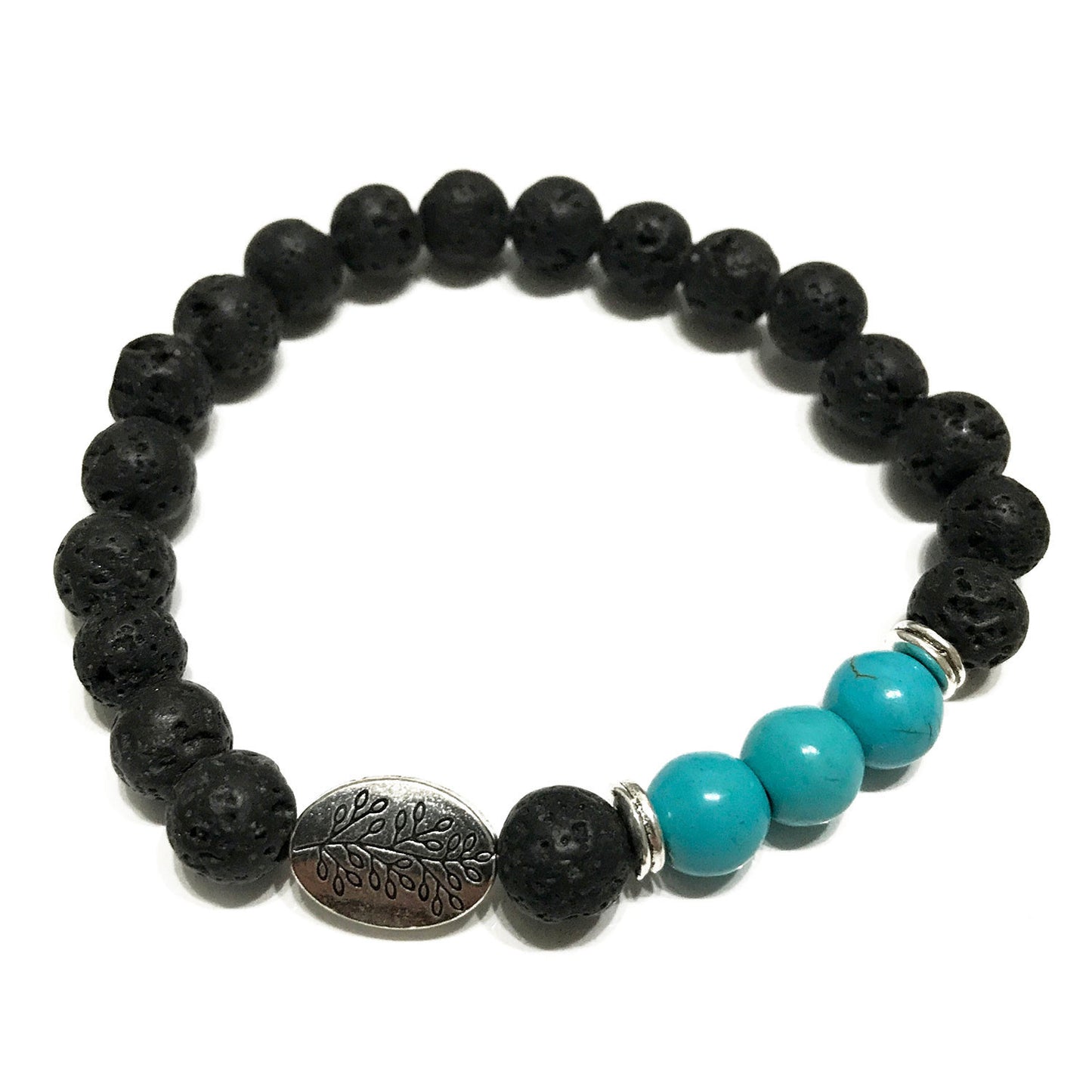 Bracelet Pierre de Lave - Hoja - Turquoise