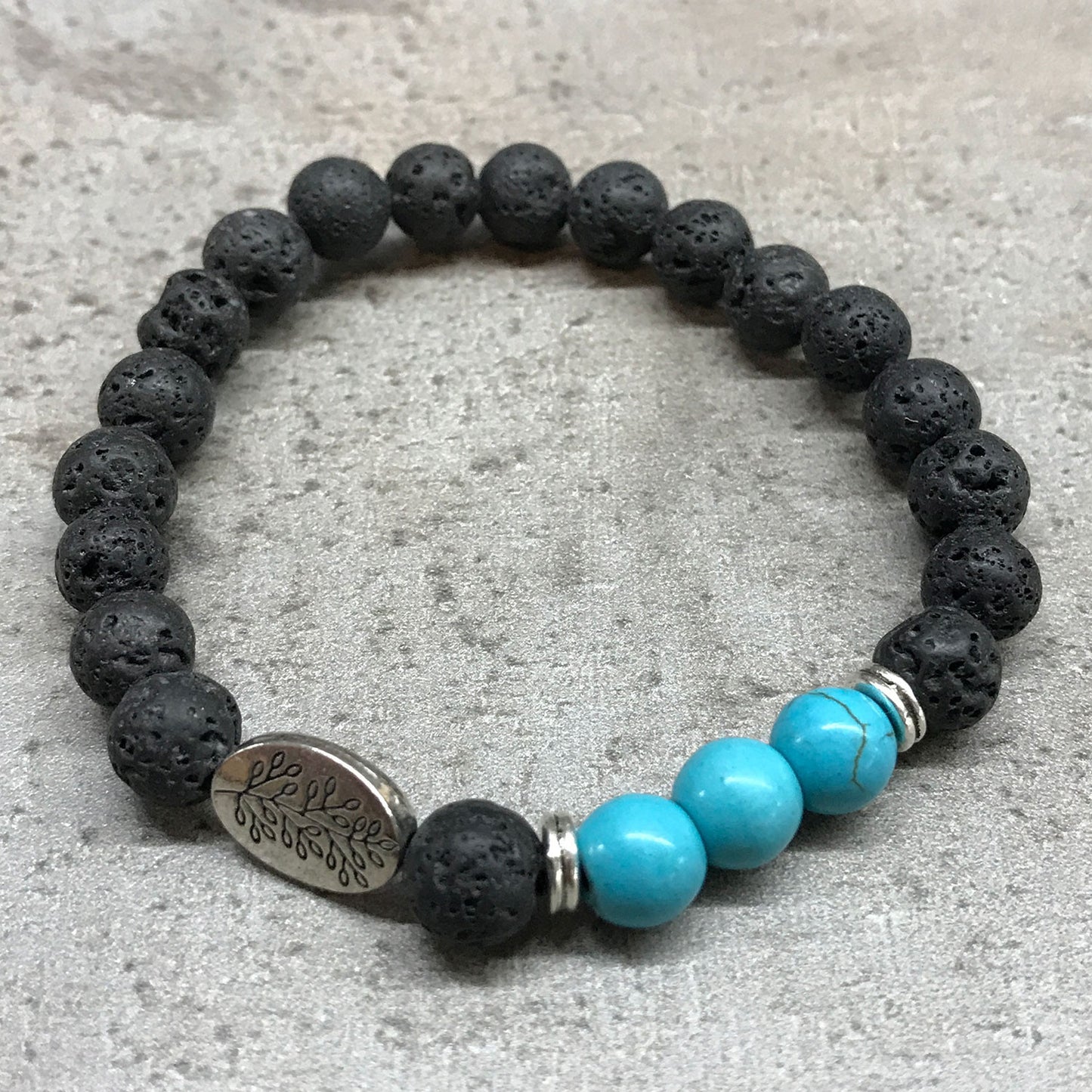 Lava Stone Bracelet - Hoja - Turquoise