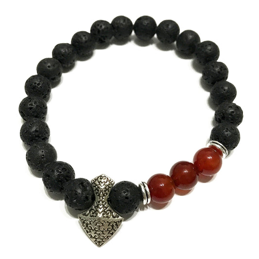 Lava Stone Bracelet - Hacha - Cornalina