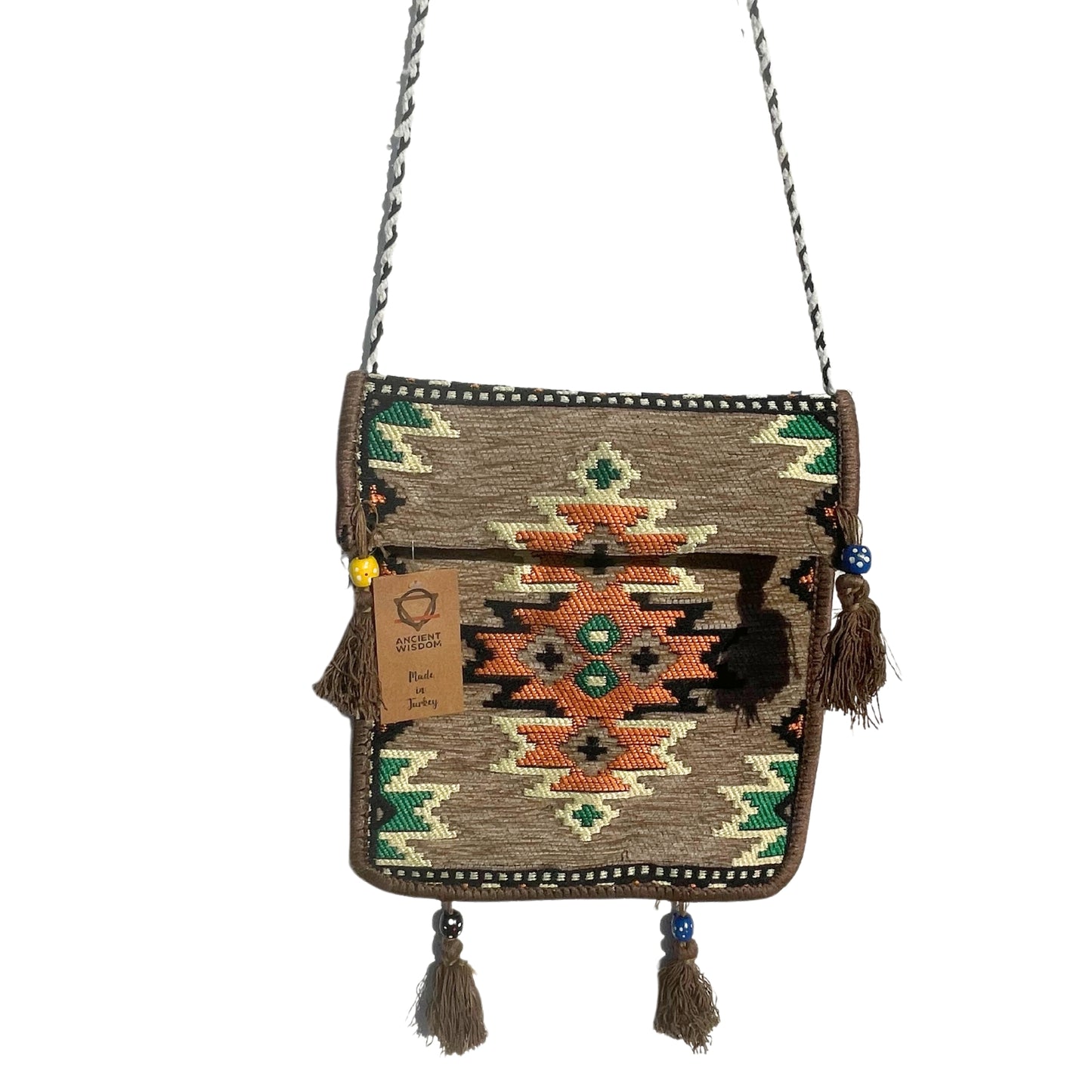 Kilim festival sling bag beige