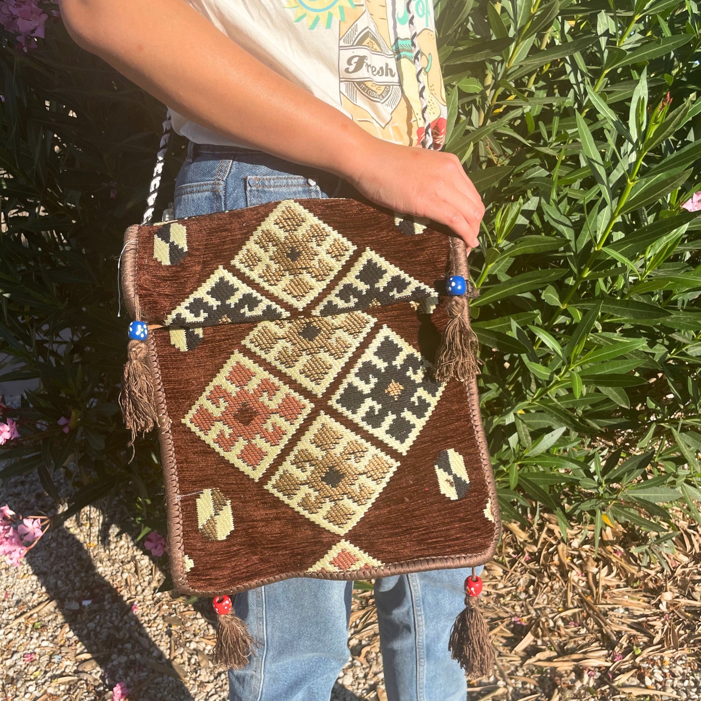 Chocolate Kilim Festival Sling Bag