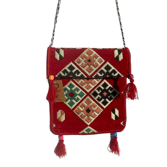 Sac à bandoulière rouge Kilim Festival